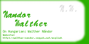 nandor walther business card